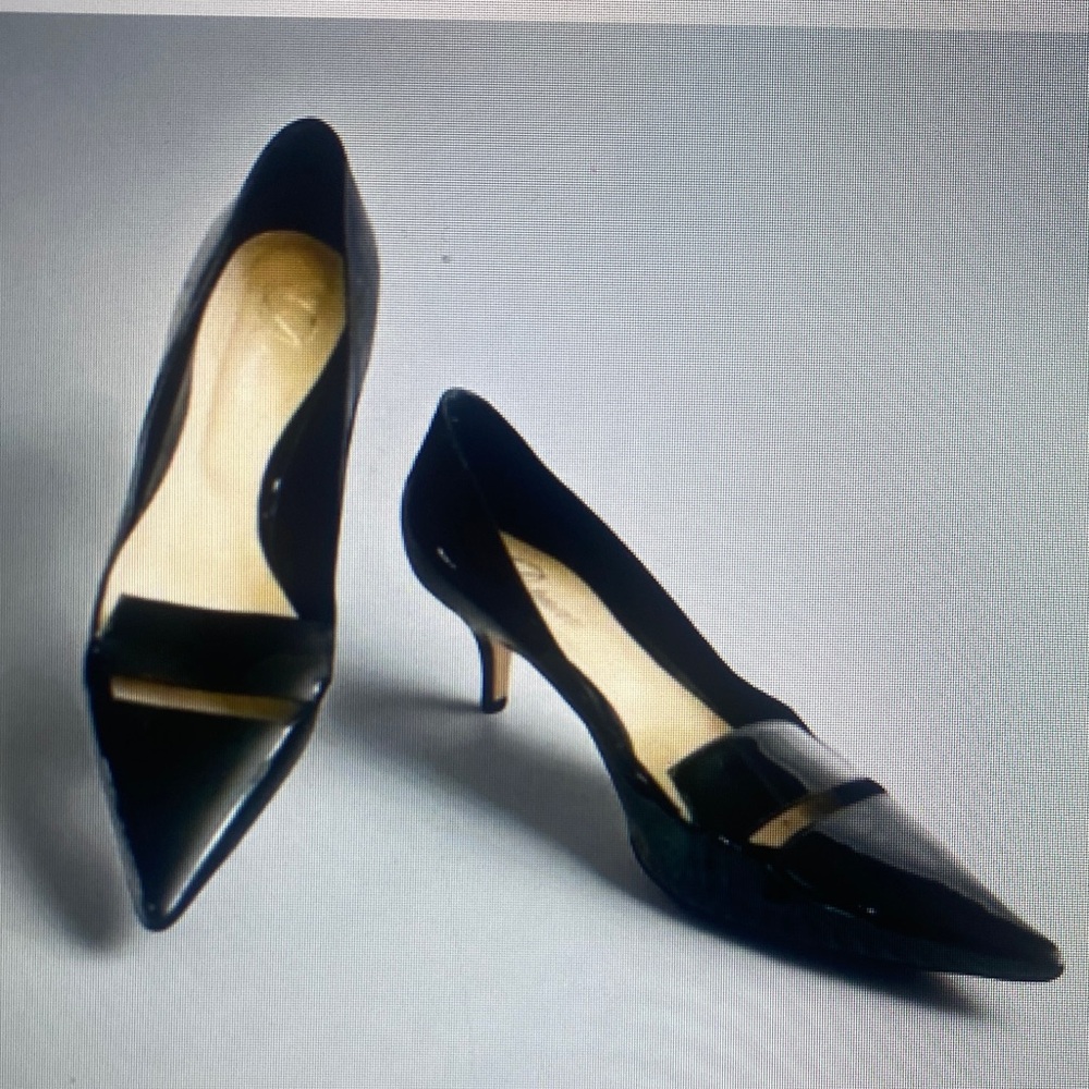 Delman Black Patent Leather Heels